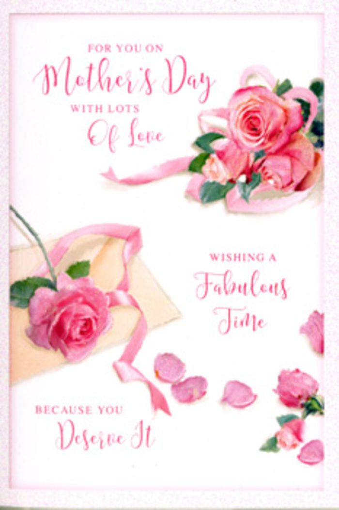 A softly romantic Mother's Day card is presented in close detail, its artwork built around an elegant display of pink roses that seem almost three-dimensional against the gentle white backdrop. In one corner, a trio of full, open blooms anchors the composition, their petals unfurling in layers of blush, rose, and deeper pink, reminiscent of flowers cut early from a Wealdstone garden just after sunrise. Around them, smaller buds and scattered petals add movement, as though a hand-tied bouquet has just been set down and allowed to rest. The petals are painted with meticulous care, each curve catching the suggestion of light, giving an illusion of natural sheen and velvety softness. A pastel ribbon, in a soft pink or champagne tone, loops and curls through the roses, echoing the way an experienced florist might thread a satin bow through a luxury bouquet prepared for collection not far from Harrow & Wealdstone station. Flowing calligraphy sweeps across the card, spelling out a loving Mother's Day message in warm, rounded strokes that complement the organic shapes of the flowers. The overall lighting is gentle and warm, as if the card were sitting near a window on a calm spring morning, creating soft shadows that add depth without disturbing the tranquil mood. This card feels like a quiet tribute to a mother's constant care, the kind of design you might pair with freshly arranged roses or mixed seasonal blooms, ready to be delivered to homes across Wealdstone as a tender expression of gratitude and love.